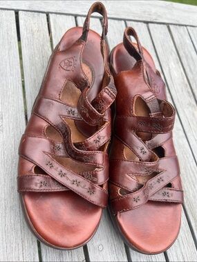 Ariat Brown Leather Strappy Slingback Sandals